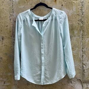 Aritzia / Babaton Blouse Long Sleeve Shirt, Button Up, Pale Aqua, XS